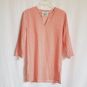Charleston Shoe Company - Orange and White Cotton Tunic. Size Medium